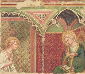 The Annunciation (detail) by Aretino Luca Spinello or Spinelli